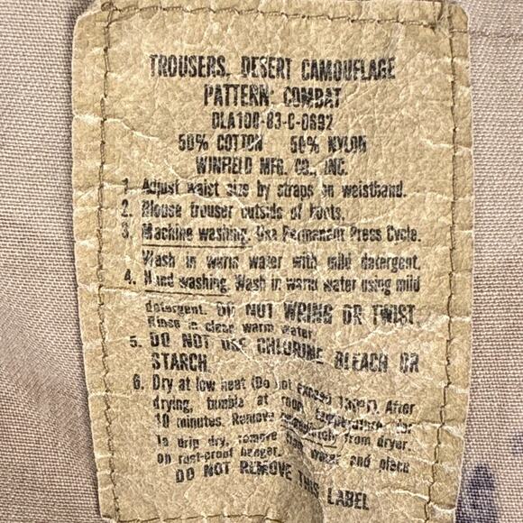 VTG 80s USGI Army BDU Combat Pants Men S Regular Desert Chocolate Chip Camo USA - Picture 13 of 15